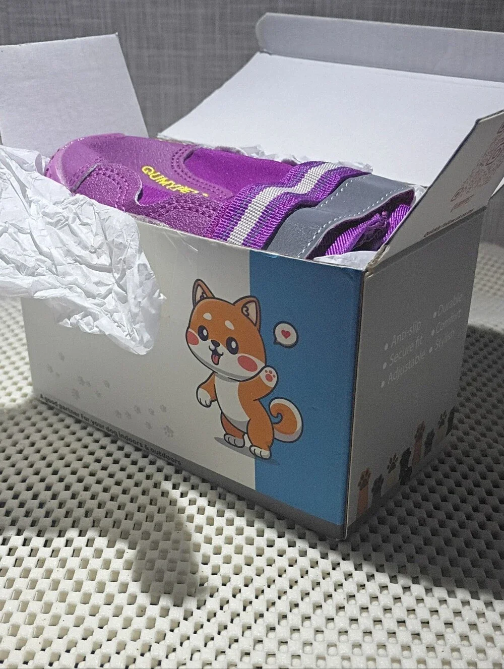 DOG SHOES full set QUMY Pet purple Sz 4 PERFORMANCE Full Adjust BRAND-NEW tags